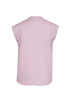 A women's blouse in light pink, featuring a simple cut and a sleeveless design. It has a logo on the back.