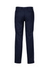 Navy men's slacks featuring a cool stretch fabric and an adjustable waist. Includes pockets and has branding.