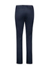 A pair of women's slim leg stretch chino pants in navy blue, featuring a back view with two pockets and a logo.