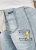 Mens Streetworx Stretch Jean in light blue denim with branding and practical detailing on the pockets.