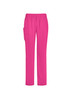 Unisex pink scrub pants with an elastic waistband and a side pocket. Features a smooth, lightweight fabric.