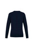 A women's navy knit cardigan with long sleeves and a classic fit, featuring a simple design and no visible branding.