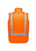A bright orange, waterproof, reversible vest with reflective stripes and a branded logo on the back.