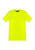 A men's high visibility t-shirt in bright yellow, featuring a logo on the label. Ideal for workwear.