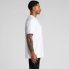 A white Block Tubular Tee displayed on a model from the side, featuring short sleeves and a relaxed fit.