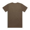 A brown Block Tubular Tee featuring short sleeves and a plain back, with a logo on the label.