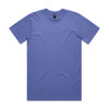 A purple classic tee with short sleeves and a round neckline. The shirt features a logo at the collar.