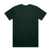 A dark green t-shirt featuring a plain back. The shirt is made of soft fabric and has a logo.
