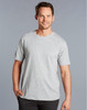 A light grey men's cotton semi-fitted T-shirt with short sleeves and a simple design, featuring a logo.