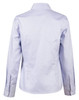 A light blue long sleeve button-up shirt with a fitted design and contrast detailing at the cuffs.