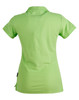 A women's polo shirt in vibrant green with a fitted design and a small logo on the side.