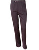 Dark grey men's permanent press pants with a tailored fit and a button closure. Features a logo on the waistband.