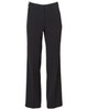 Black ladies' permanent press pants with a tailored fit, featuring a classic slacks design and a waistband.