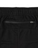 Black adults' bamboo charcoal sports shorts featuring an elastic waistband and a rear zip pocket.