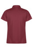 A burgundy polo shirt with a classic collar and short sleeves. The back view showcases a smooth, simple design.