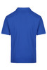 A blue men's polo shirt featuring a simple design with a collar and short sleeves. It has a logo on the side.