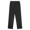 Pleated men's pants in black, featuring a flat back with two buttoned pockets and a tailored fit.