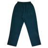 Dark green track pants with an elastic waistband and a straight leg cut. Features a simple design and branding.