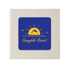 A note block with a blue cover featuring a yellow sunset design and the text "Sunnydale Resort" below a dolphin.