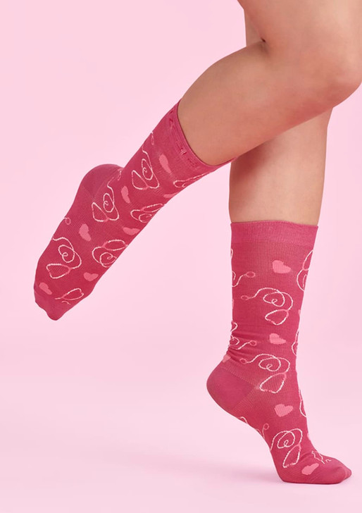 Unisex Pink Happy Feet Comfort Socks