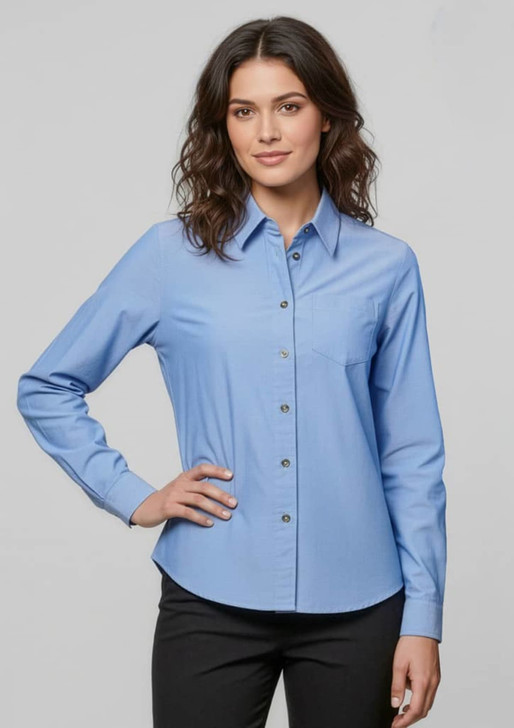 Womens Chambray Long Sleeve Shirt