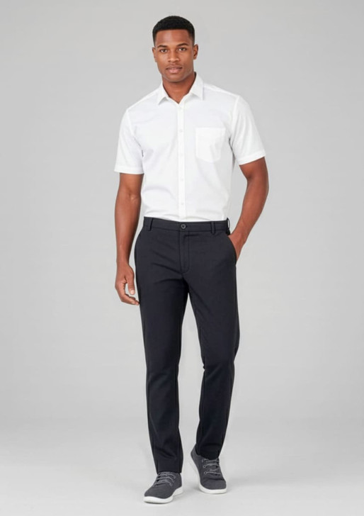 Mens Comfort Waist Flat Front Pant