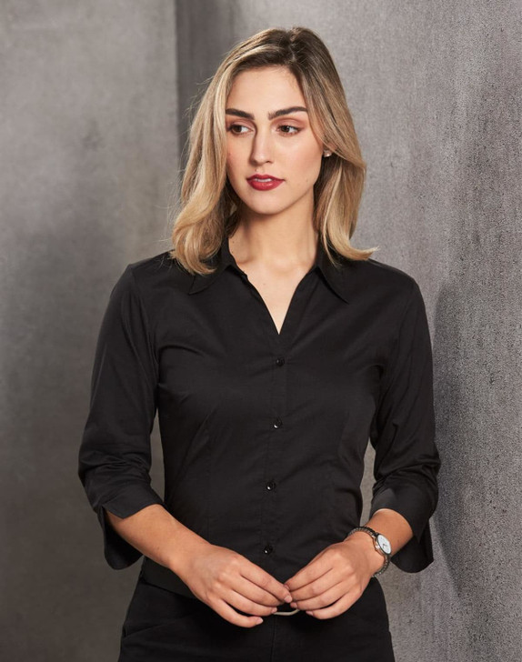 Ladies' 3/4 sleeve teflon shirt
