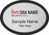 Keller Williams Realty Logo 2 Black Oval Executive Silver Name Badge