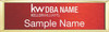 Keller Williams Realty Logo 2 Small Gold Executive Red Anodized Name Badge