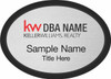 Keller Williams Realty Logo 3 Black Oval Executive Silver Name Badge