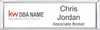 Keller Williams Realty Logo 3 Small Silver Executive White Name Badge