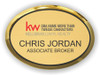 Keller Williams Realty Logo 4 Gold Oval Executive Name Badge