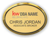 Keller Williams Realty Logo 2 Gold Oval Executive Name Badge