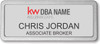 Keller Williams Realty Logo 2 Silver Prestige Name Badge with Pebbled Silver Frame