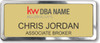 Keller Williams Realty Logo 2 Gold Prestige Name Badge with Polished Silver Frame