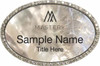 Keller Williams Mastery Silver Oval Bling White Pearl Name Badge