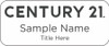 Century 21 New Logo Standard White Name Badge