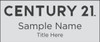 Century 21 New Logo Standard Silver Square Corner Name Badge