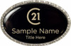 Century 21 New Logo Oval Bling Silver Name Badge | KWP-98737