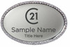 Century 21 New Logo Oval Bling Silver Name Badge | KWP-98728