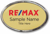 RE/MAX Oval Gold Name Badge – Polished Prestige Frame | KWP-98177
