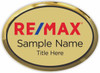 RE/MAX Gold Oval Executive Name Badge – Premium Professional Style | KWP-98162