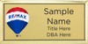 RE/MAX Balloon Logo 2017 Executive Gold Name Badge with DBA | KWP-102543