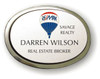RE/MAX Balloon Logo Executive Oval Silver Name Badge with Cloisonné | KWP-5355