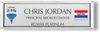 RE/MAX Commercial Platinum Small Executive Silver Name Badge | KWP-54440