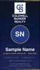 Coldwell Banker business card front design CB-009 professional branded layout