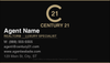 Century 21 business card front design C21-F01 Professional Century 21 Layout