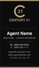 Century 21 business card front design C21-F03 Refined Agent Presentation Layout