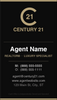 Century 21 business card front design C21-F03 Refined Agent Presentation Layout