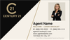 Century 21 business card front design C21-F06 Refined Agent Presentation Layout